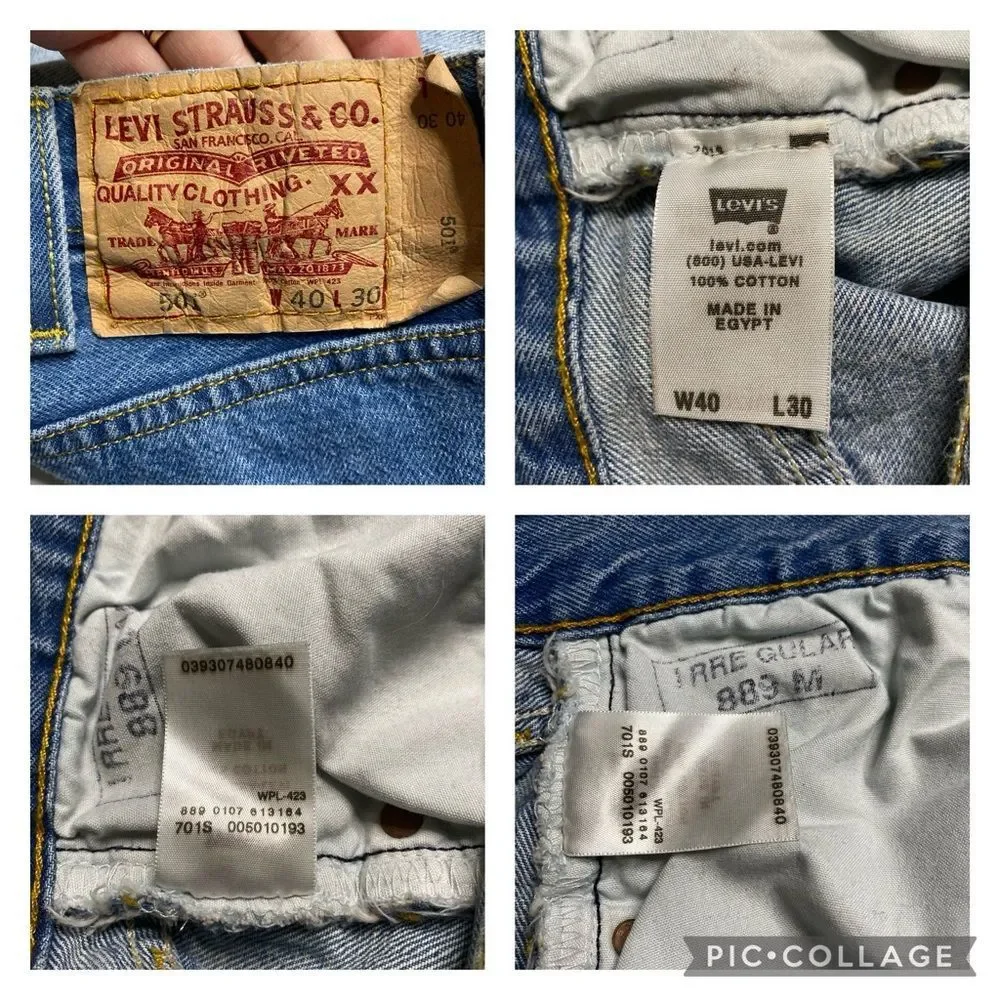 Levi’s 501 Button Fly Jeans Sz 40x30